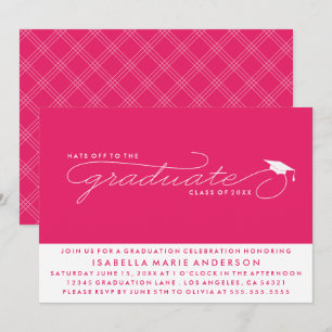 INVITATION CHAPEAU AU DIPLÔMÉ CARTON D'INVITATION À LA RÉMI