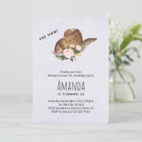 Chapeau de cowgirl marron avec fleurs roses Annive