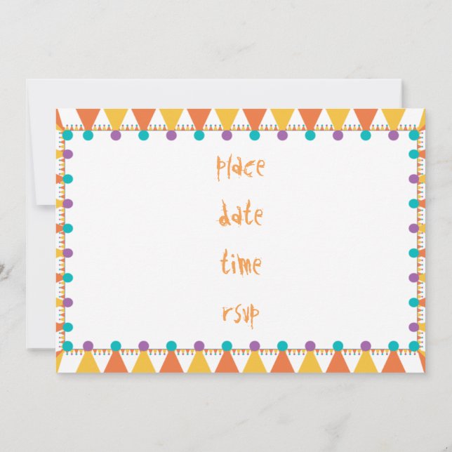 Invitation chapeau de fête (Dos)