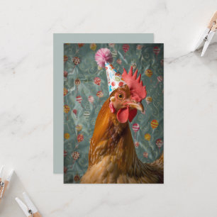 Invitation Chapeau de fête de poulet