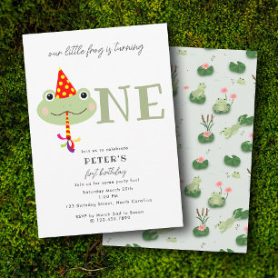 Invitation Chapeau de fête grenouille mignonne pour enfants p