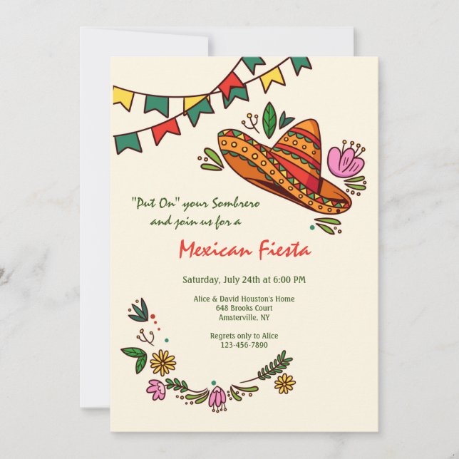 Invitation Chapeau de Fiesta (Devant)