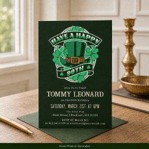 Invitation Chapeau de lutin pour fête d'anniversaire 90 ans S