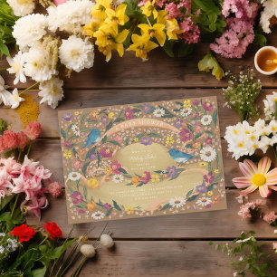 Invitation Chapeau de soleil Fleurs de jardin pour Baby Showe