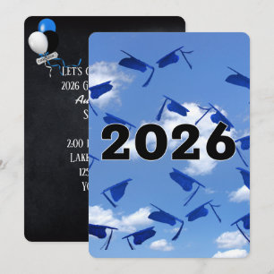 Invitation Chapeaux de remise des diplômes bleus 2026 dans le