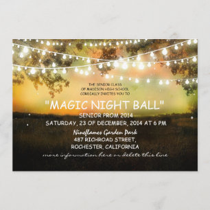 Invitation chapelet de lumières rustique nocturne de Prom Inv