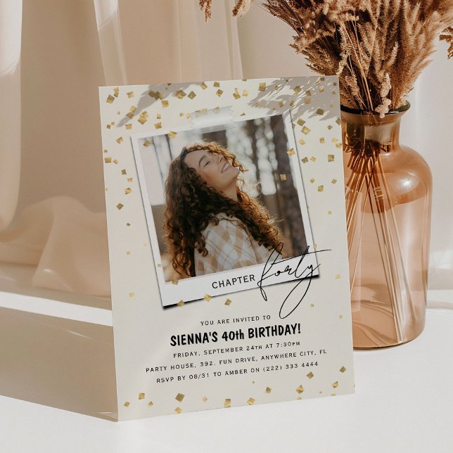 Invitation Chapitre Quarante Amusement Photo moderne 40e anni (Créateur téléchargé)