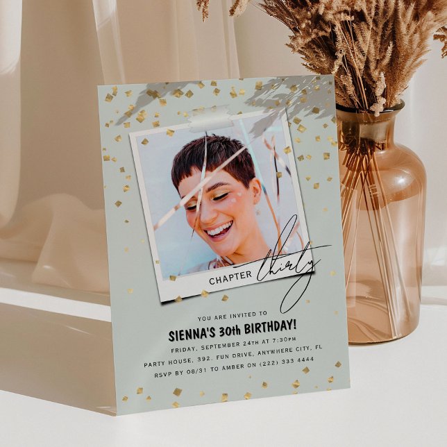 Invitation Chapitre Trente Amusement Photo moderne 30e annive (Créateur téléchargé)
