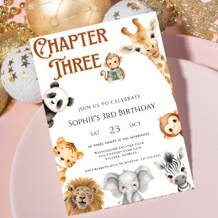 Invitation Chapitre Trois Histoires Jungle Safari 3ème annive