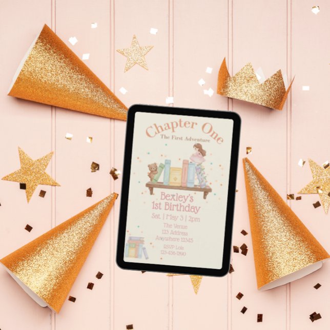 Invitation Chapter One, First Adventure, 1st Birthday Girl (Créateur téléchargé)