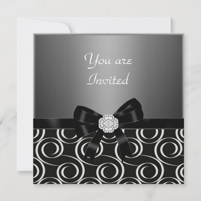 Invitation charbon de bois Fête d'anniversaire élé (Devant)