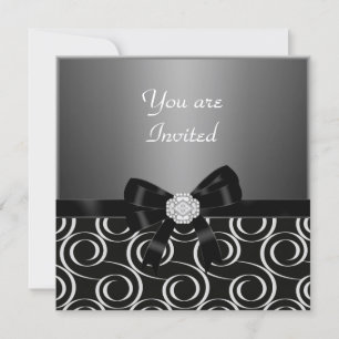 Invitation charbon de bois Fête d'anniversaire élé