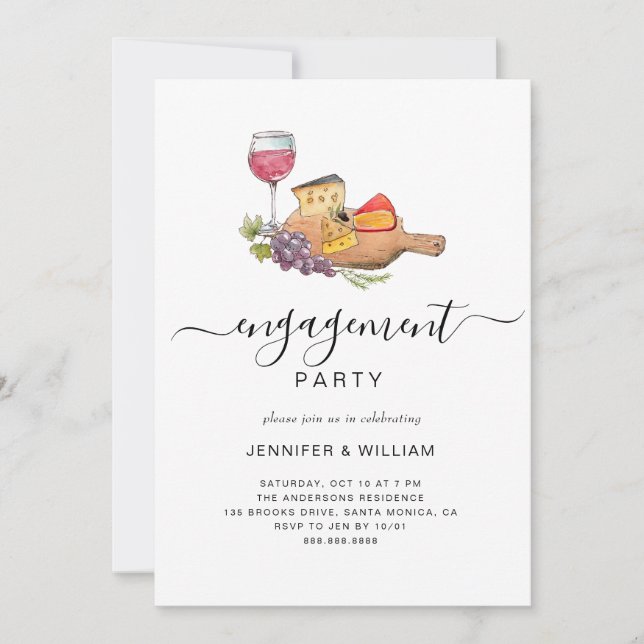 Invitation Charcuterie Bureau Photo Engagement Party (Devant)
