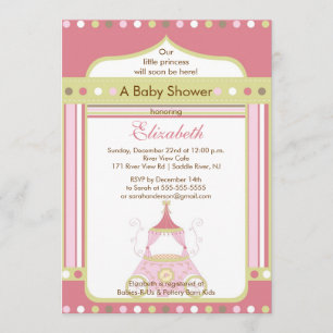 Invitation Chariot de rose d'invitation de princesse baby