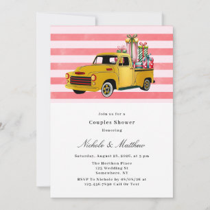 Invitation Chariot Vintage de Noël Couples Douche