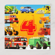 Chariots de construction Fête du 4e anniversaire d