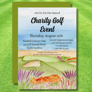 Invitation Charity Golf Tournament Course sur la plage