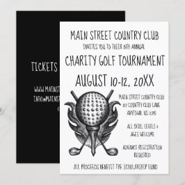 Invitation Charity Golf Tournoi Sporting Event Ball Clubs