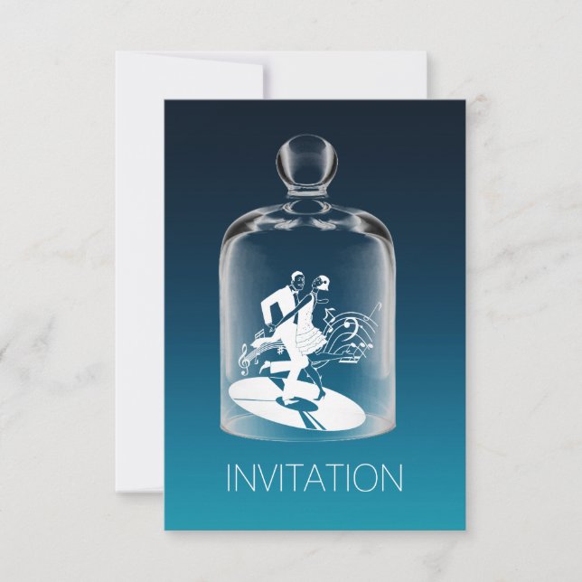 Invitation Charleston Anniversaire Vip Aquatic Ombre (Devant)