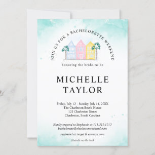 Invitation Charleston Bachelorette Week-end Itinéraire Palm