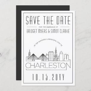 Invitation Charleston Mariage Styliszed Skyline Enregistrer l