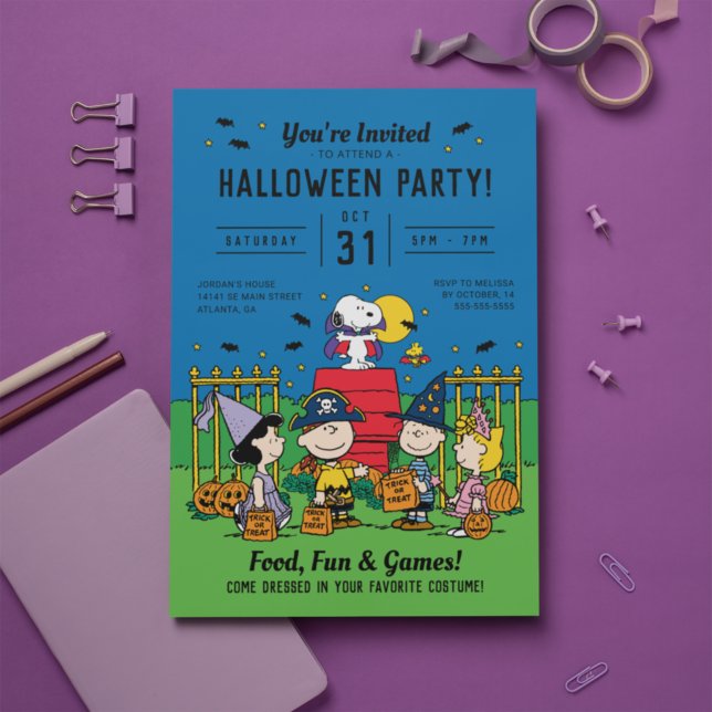 Invitation Charlie Brown et le parti Gang Halloween (Créateur téléchargé)