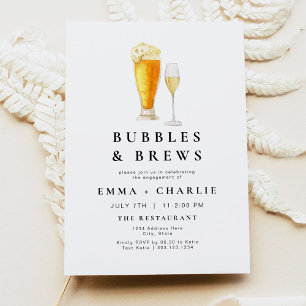 Invitation CHARLIE Modern Bubbles and Brews Engagement Party