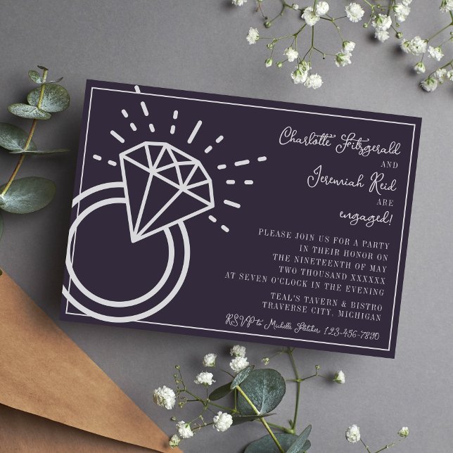 Invitation Charlotte | Couleur curée | Fêtes de fiançailles (Créateur téléchargé)