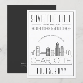 Invitation Charlotte Mariage | Skyline stylisée Enregistrer l