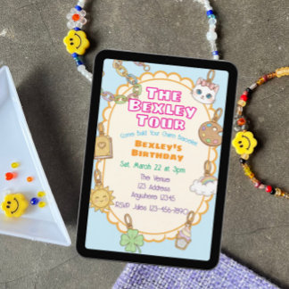 Invitation Charm Bracelet Birthday Tour