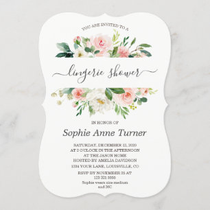 Invitation Charm Crème rose Florale Fête des mariées de calli