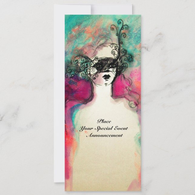 Invitation CHARM MONOGRAM Sweet 16 Fête Mascarade, Champagne (Devant)