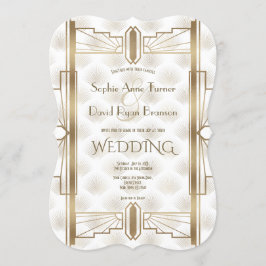 Invitation Charmante Gold Great Gatsby Art Déco Mariage des a