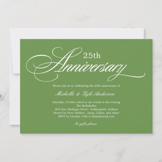 Invitation charmante pour anniversaire de mariage  (Devant)