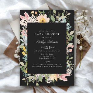 Invitation Charme de jardin fleur sauvage Baby shower