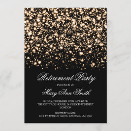 Invitation Charme de minuit de retraite d'or élégant de