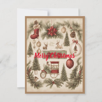 Invitation Charme de Noël vintage