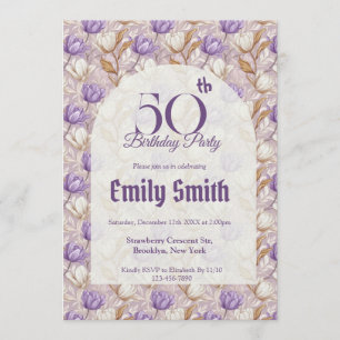 Invitation Charme de Tulipe personnalisé pour anniversaire ad