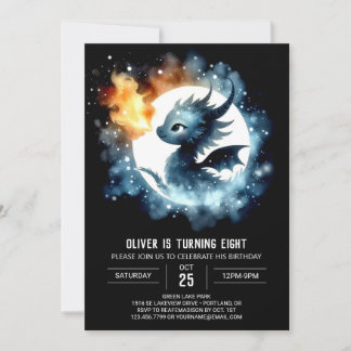 Invitation Charme Dragon Anniversaire numérique