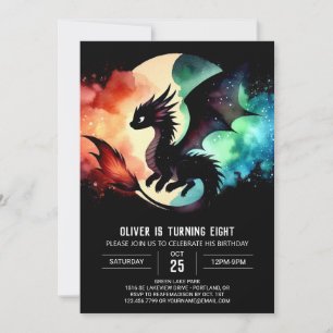 Invitation Charme Dragon Anniversaire Personnalisé
