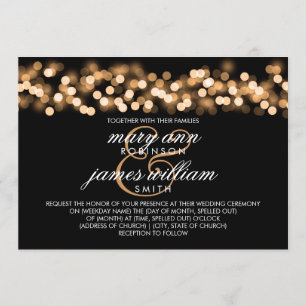 Invitation Charme élégant de Hollywood d'or de mariage