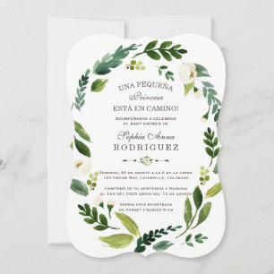 Invitation Charme Fleurs blanches Invitación de Baby shower