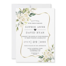 Charme Fleurs Blanches Or Tout en un Mariage