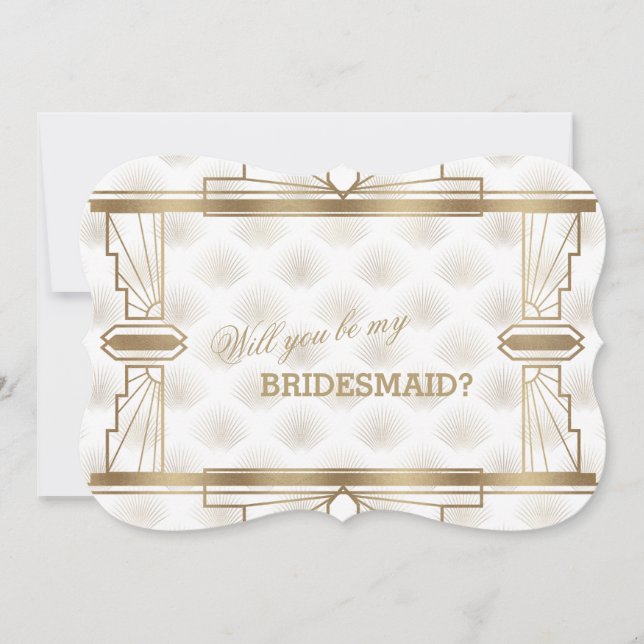 Invitation Charme Or Blanc Grand Gatsby Soyez Ma Femme D'Accu (Devant)