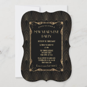 Invitation Charme Vieux Hollywood Grand Gatsby fête du Nouvel