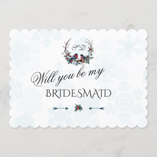Invitation Charme Wreath Winter Serez-Vous Ma Femme D'Accueil