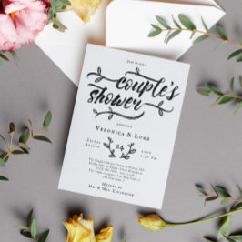 Invitation Charming Brush Script Couple's Shower