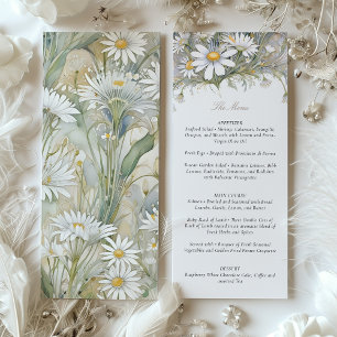 Invitation Charming Daisy Mariage Menu délicieux Pastel