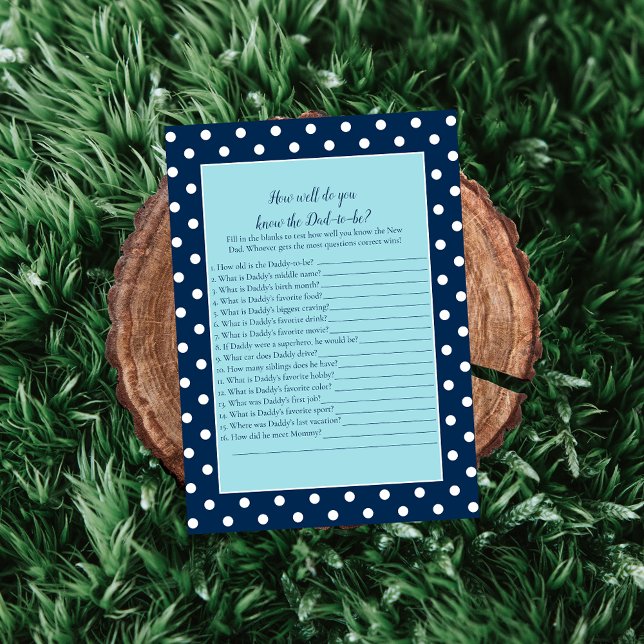Invitation Charming Navy Blue Bow Qui Connaît Papa Meilleur J (Créateur téléchargé)