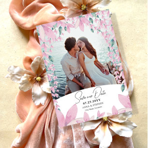 Invitation Charming Rose Wisteria Enregistrer la date